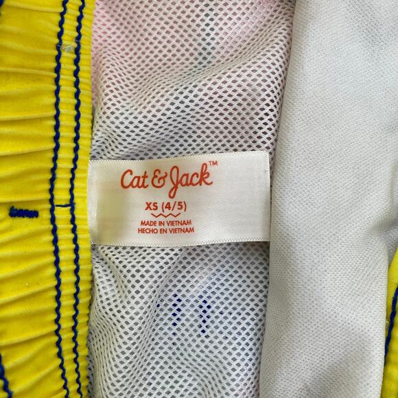 Cat & Jack Swim Trunks Blue Yellow Floral Aloha Boys Toddler Sz XS 4-5 - Picture 7 of 8